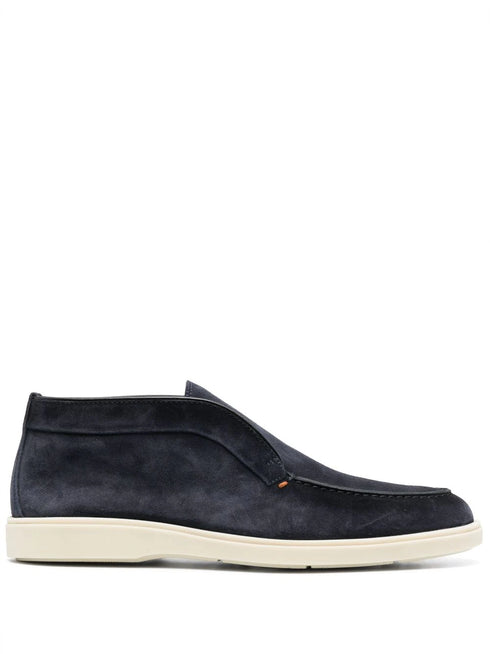 tonal-stitching leather loafers